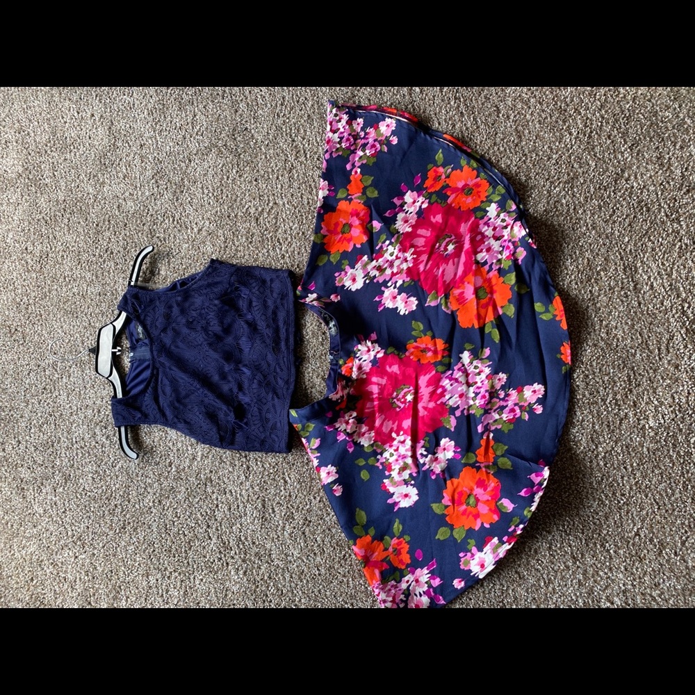 ❗️❗️❗️Size 12 Floral Two Piece Prom Dress 🌺🌸🌼